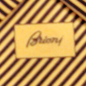 Brioni Yellow and Black Striped Tie